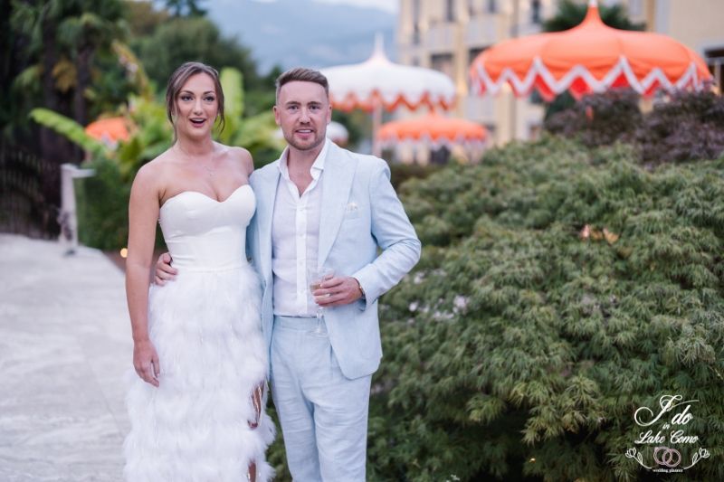 A fun pool party at Grand Hotel Tremezzo, Lake Como wedding in lake Como